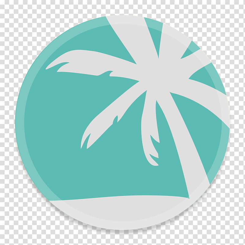 Button UI System Icons, i, round teal and white palm tree icon transparent background PNG clipart