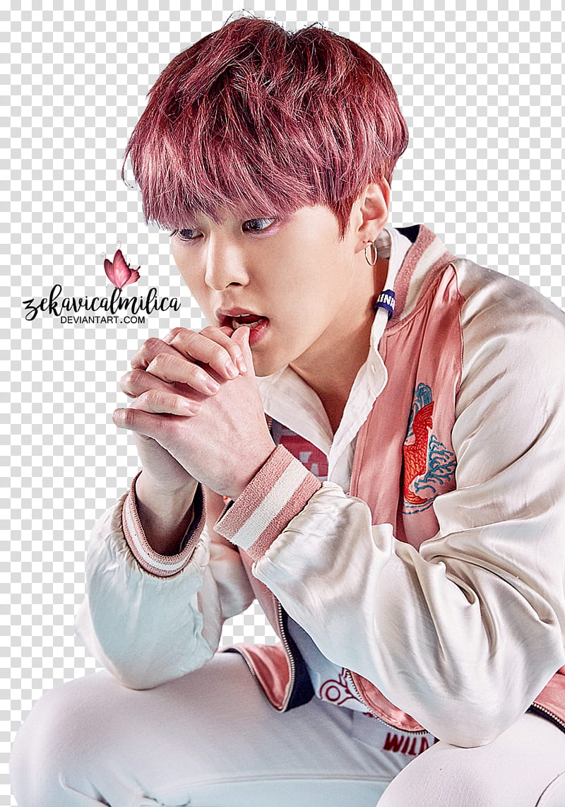 EXO Xiumin Lucky One, man wearing white and pink jacket transparent background PNG clipart