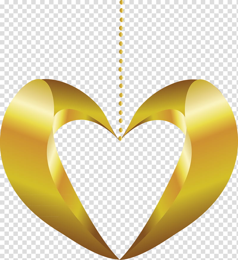 Gold heart valentines day, Yellow, Ornament, Love, Pendant, Symbol, Metal transparent background PNG clipart