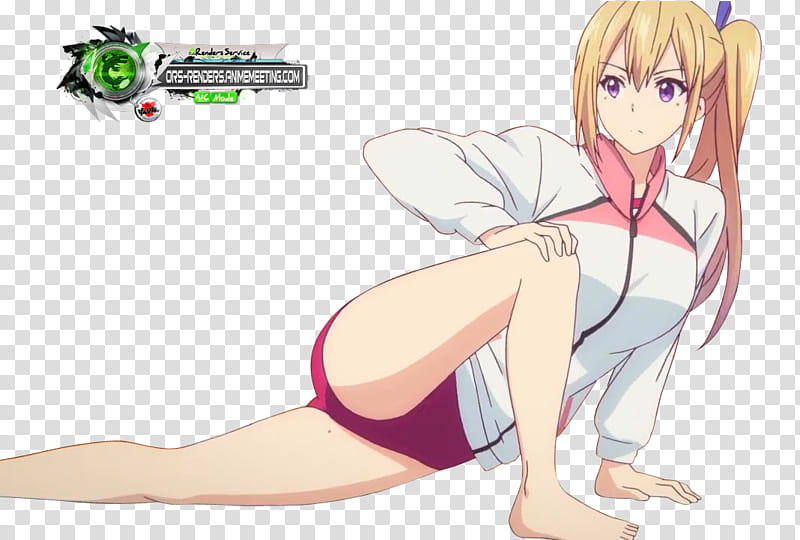 Phantom World Kawakami Mai Cute Gym, yellow haired female anime character stretching transparent background PNG clipart