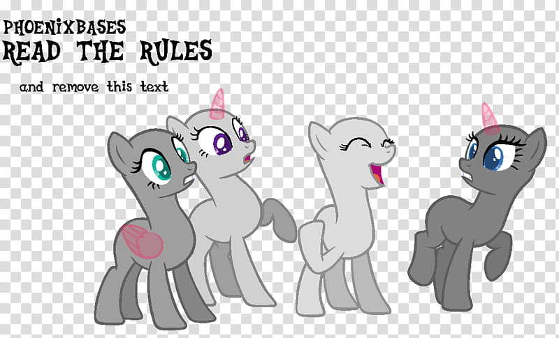 MLP Base Bitch no pls stop that, four gray horses and unicorns illustration transparent background PNG clipart