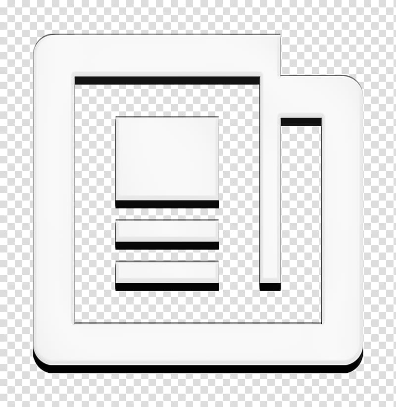 newspaper icon, Text, Line, Rectangle, Logo, Square, Blackandwhite transparent background PNG clipart