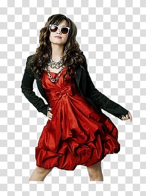 Mixed, woman wearing red ruffled cocktail dress and black suit jacket transparent background PNG clipart