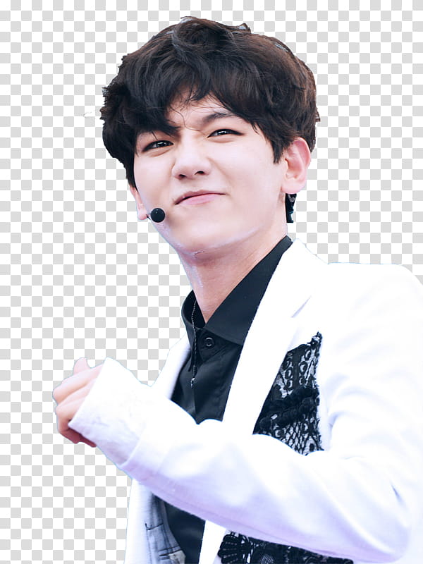 BAEKHYUN EXO AT HONGKONG DOME FESTIVAL, man wearing white notched lapel suit jacket transparent background PNG clipart