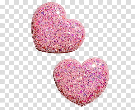 AESTHETIC GRUNGE, two pink heart pillows with sequins transparent background PNG clipart