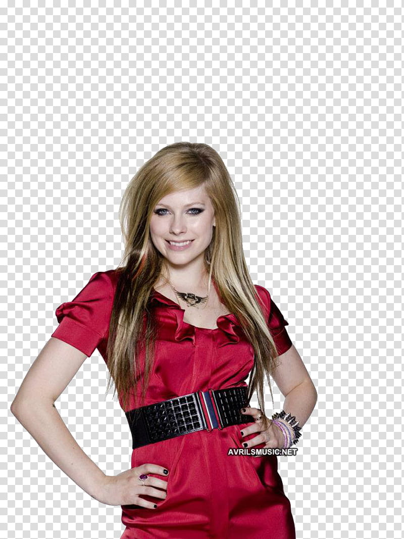 Avril Lavigne, Avril Lavigne in red silk dress transparent background PNG clipart