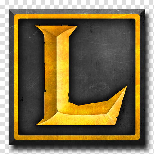 Orange Phoenix Icon , League-of-Legends, black and yellow L icon illustration transparent background PNG clipart