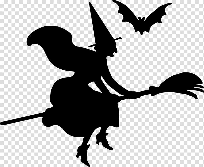Happy Halloween Logo, Witchcraft, Halloween , Witch Flying, Broom, Party, Silhouette, Happy Halloween Black Cat transparent background PNG clipart