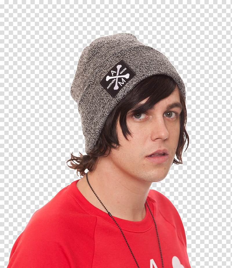 Kellin Quinn, man in gray beanie transparent background PNG clipart