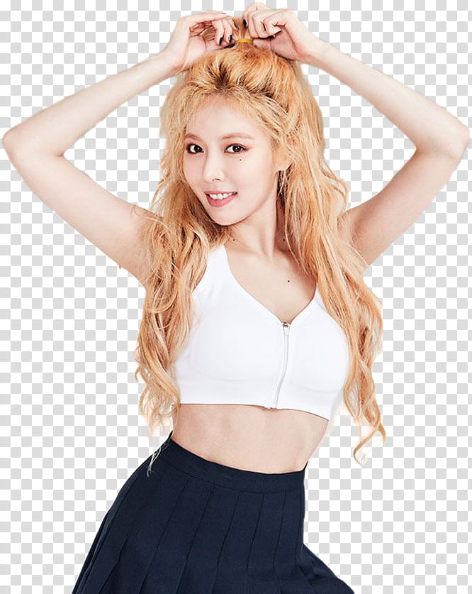HyunA GRN, woman wearing white crop top transparent background PNG clipart