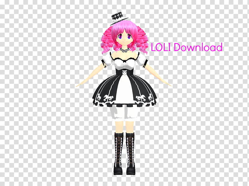 Loli, pink-haired female anime character wearing drindle dress transparent background PNG clipart