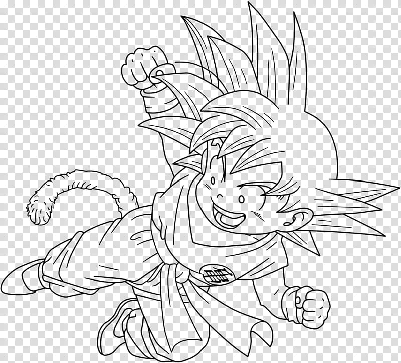 Dragon Ball, kid Goku , Dragon Box, Lineart transparent background PNG clipart