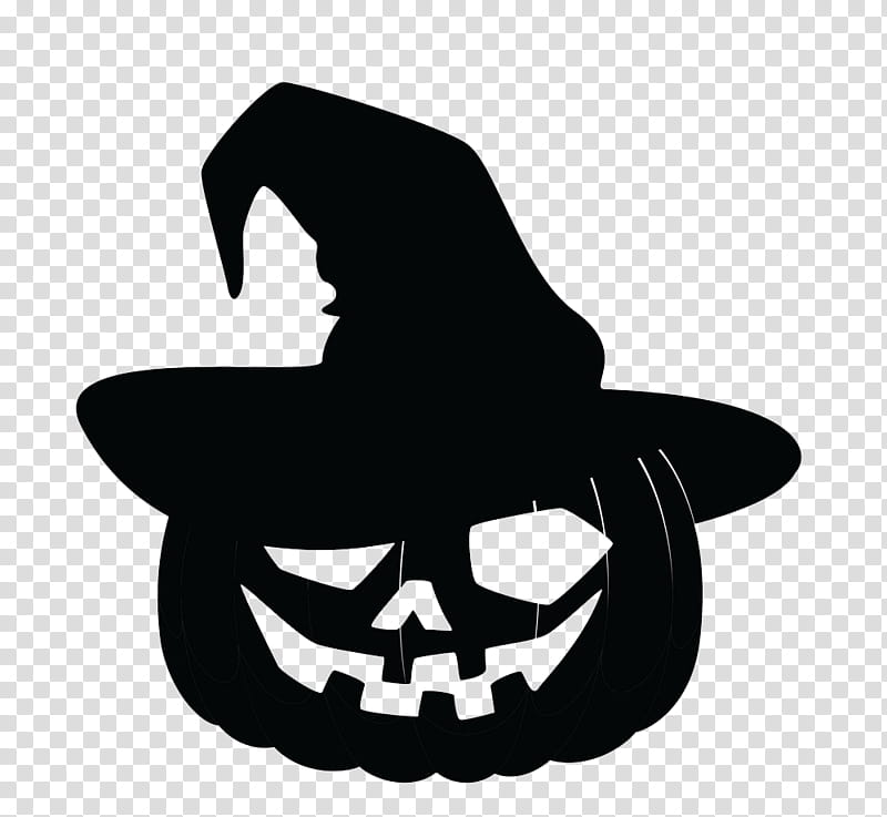 HALLOWEEN HANNAK, black Jack-O-Lantern with with hat transparent background PNG clipart