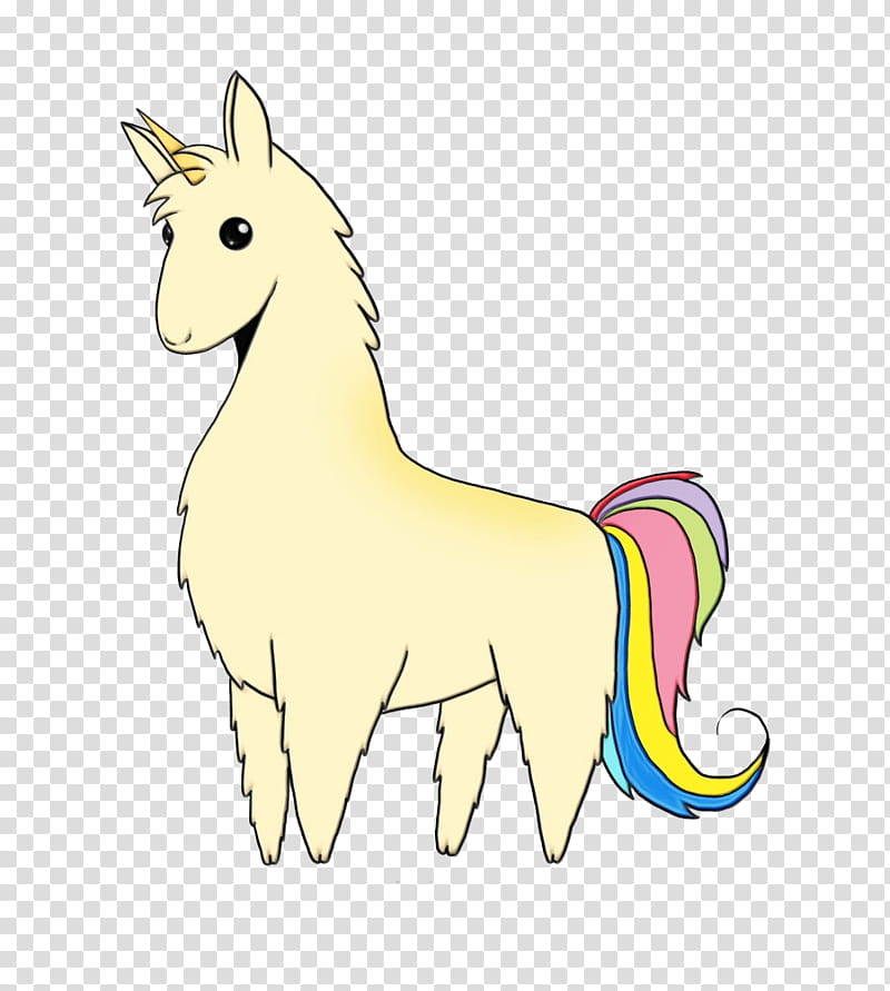 Llama, Unicorn, Drawing, Alpaca, Horn, Kawaii, Unicorn Horn, Cartoon transparent background PNG clipart