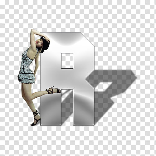 Celebrity Alphabet Psd , woman in gray and black dong pose transparent background PNG clipart