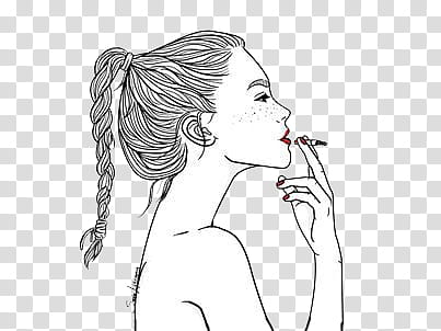 WATCHERS, woman smoking cigarette sketch transparent background PNG clipart