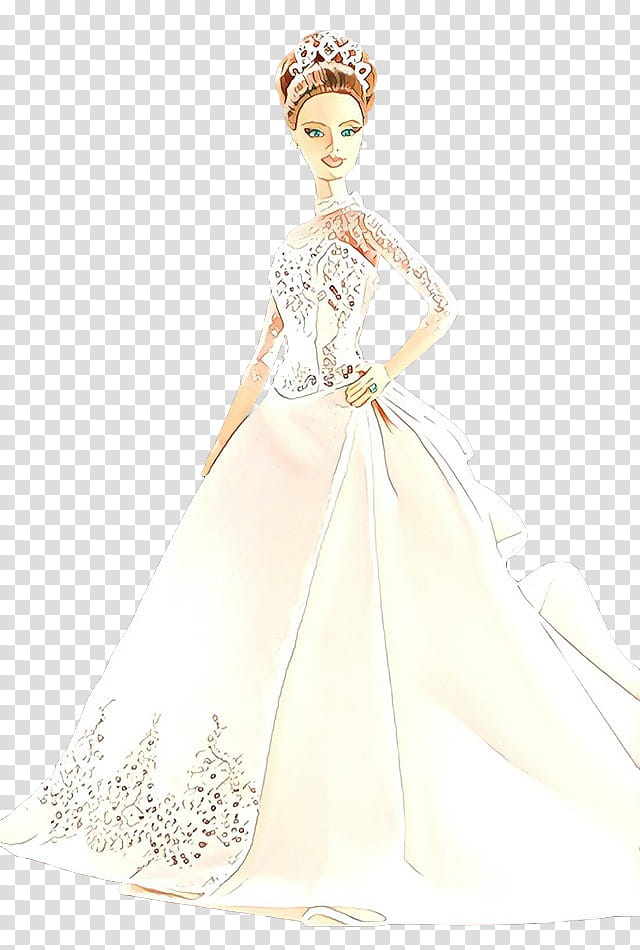 Wedding Illustration, Wedding Dress, Bride, Gown, Haute Couture, Party Dress, Barbie, Clothing transparent background PNG clipart