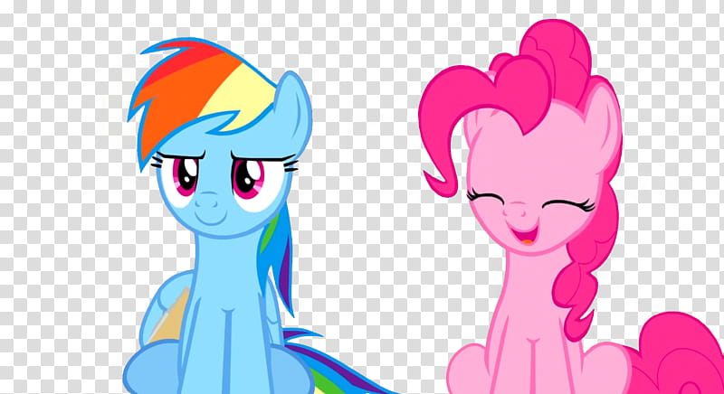 MLP Rainbow Dash and Pinkie Pie sitting transparent background PNG clipart