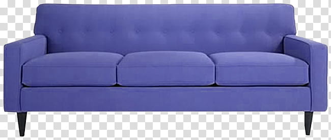 Sofa, tufted purple -seat sofa transparent background PNG clipart