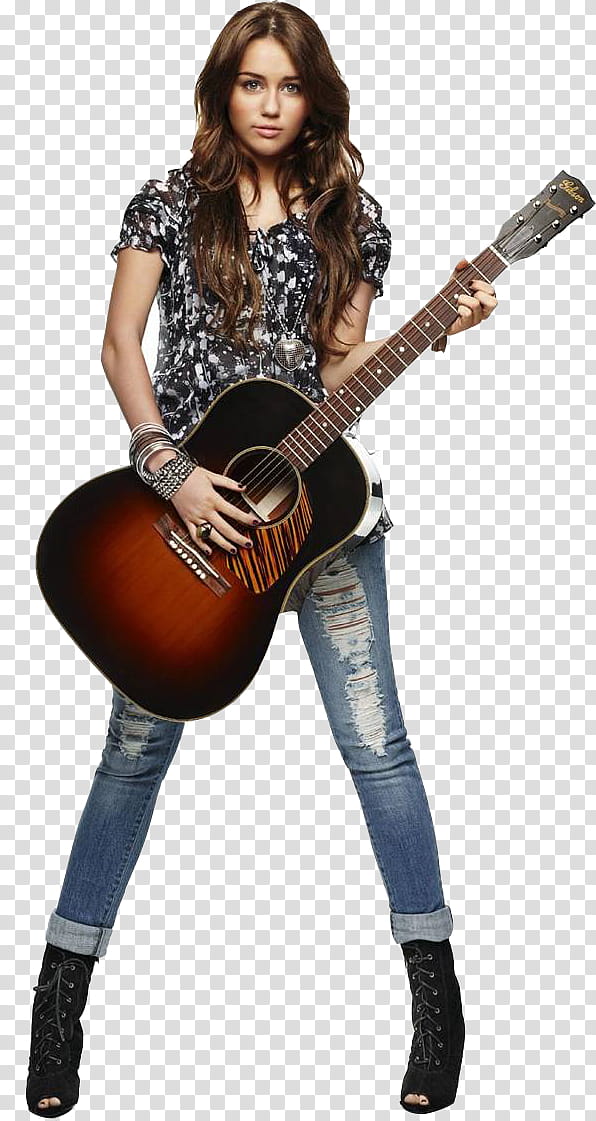Miley Cyrus Clothing line, woman holding acoustic guitar transparent background PNG clipart