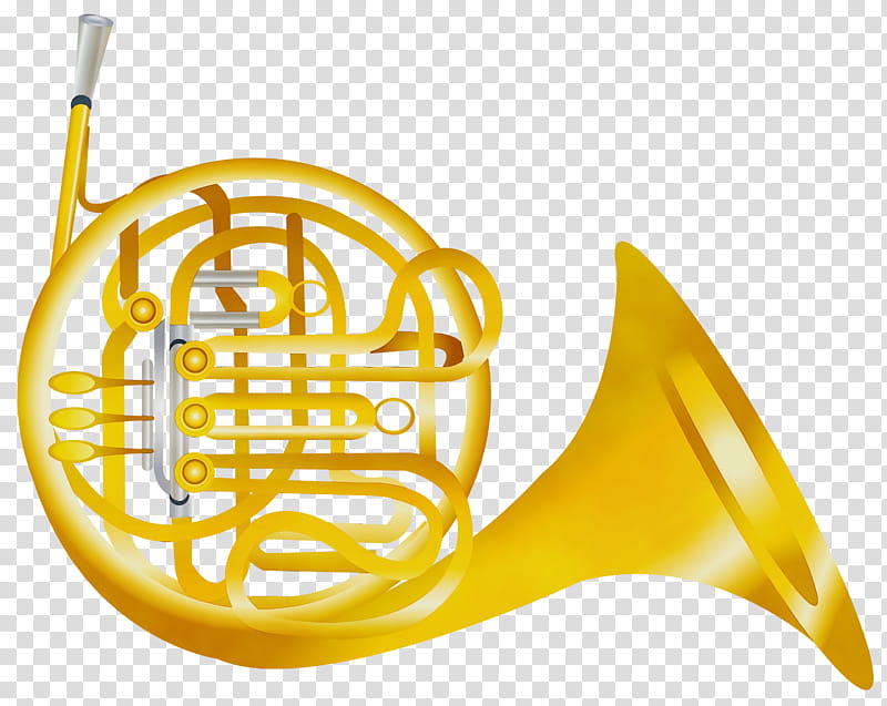 Brass Instruments, Watercolor, Paint, Wet Ink, Horn, French Horns, Trumpet, Music transparent background PNG clipart