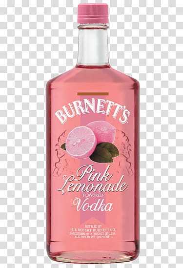 RNDOM, Burnett's pink lemonade vodka bottle transparent background PNG clipart