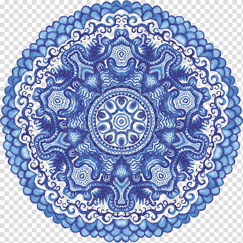 Gzhel Blue, Delftware, Blue And White Pottery, Lace, Ornament, Circle, Symmetry, Area, Doily transparent background PNG clipart