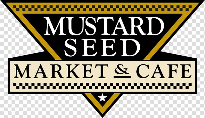 Cafe, Logo, Yellow, Line, Mustard Seed Market Cafe, Text, Signage, Rectangle transparent background PNG clipart