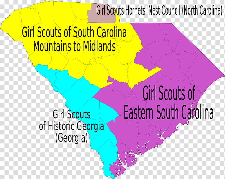 Girl, South Carolina, North Carolina, Girl Scouts Of The Usa, Scouting, Boy Scouts Of America, Scout District, Map transparent background PNG clipart