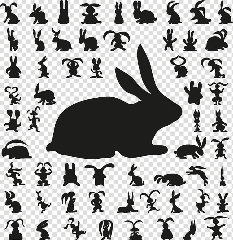 graphy Logo, Rabbit, European Rabbit, Silhouette, Hare, Rabbits And Hares, Wildlife, Blackandwhite transparent background PNG clipart