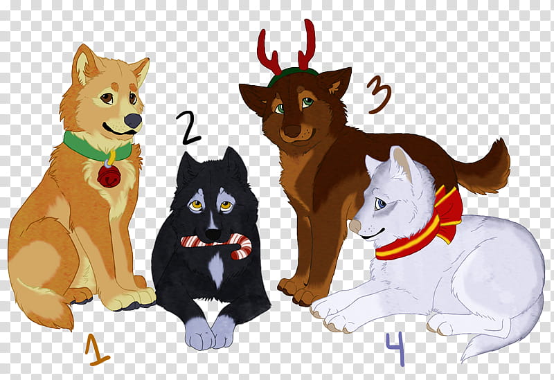 Christmas Wolves transparent background PNG clipart