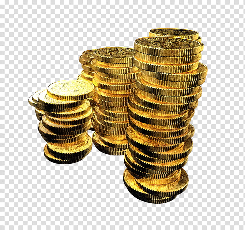 MB Golden Coins, pile of round gold-colored coin lot transparent background PNG clipart