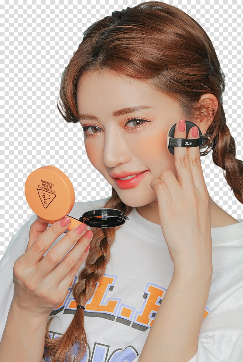 STYLENANDA, woman applying blush on transparent background PNG clipart