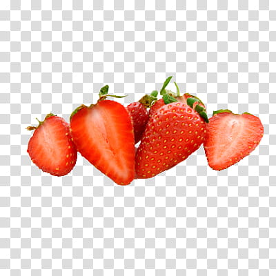 Fruits, sliced strawberries transparent background PNG clipart