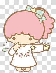 Iconos Little Twin Stars, pink-haired girl wearing white dress transparent background PNG clipart