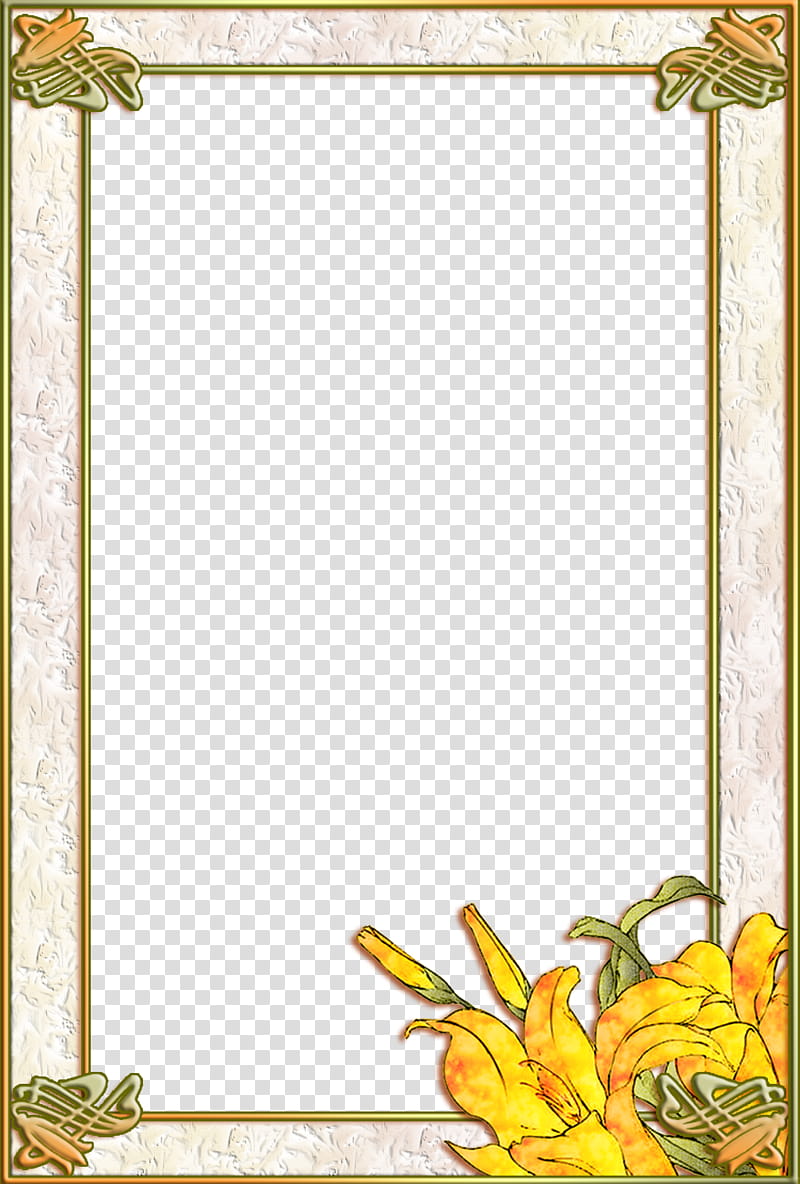 Art Nouveau Lily Frame transparent background PNG clipart