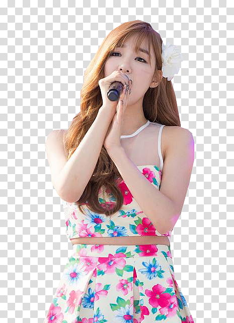 TIFFANY SNSD BLUEONE DREAM FESTIVAL, woman holding black cordless microphone transparent background PNG clipart