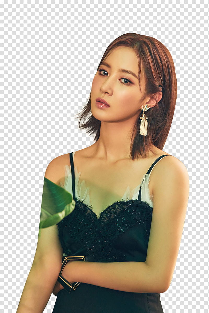 OH GG GIRLS GENERATION LIL TOUCH , woman wearing black spaghetti-strap dress transparent background PNG clipart