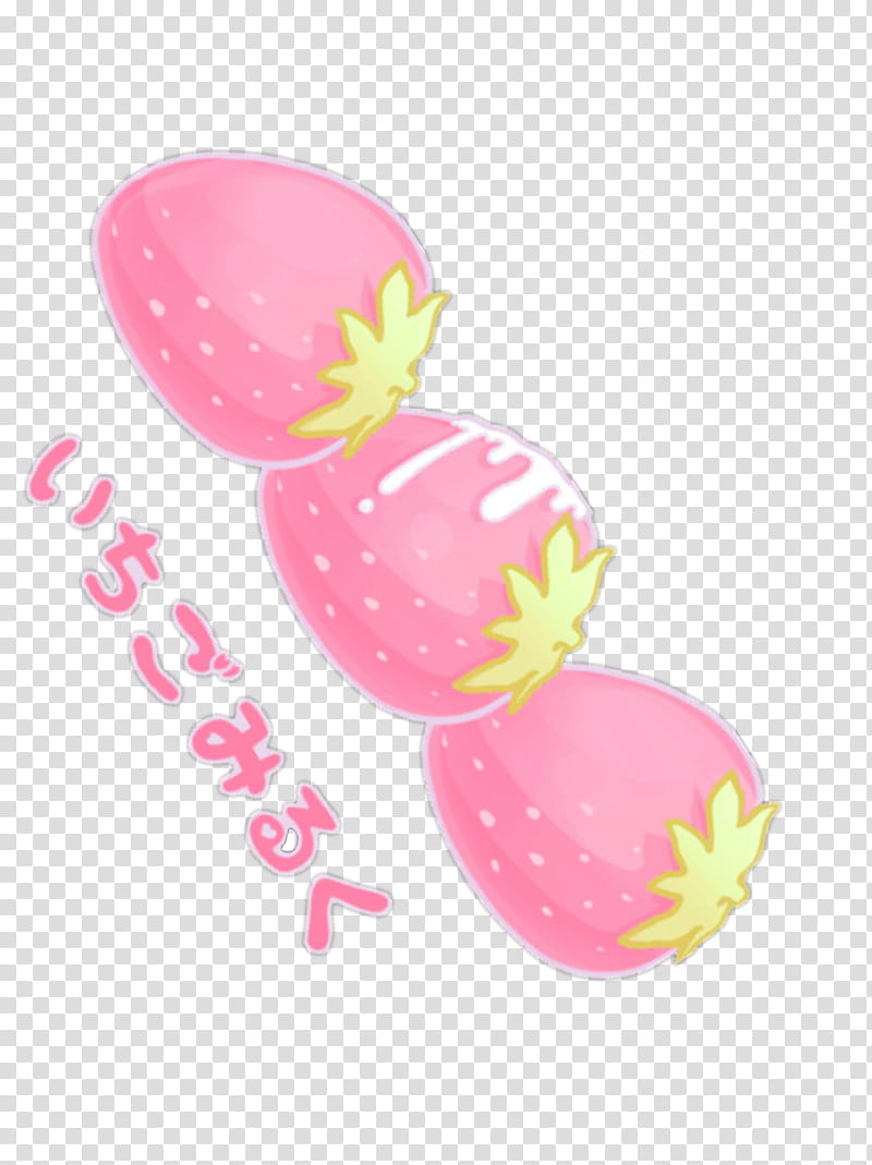 Mochi, three strawberry transparent background PNG clipart