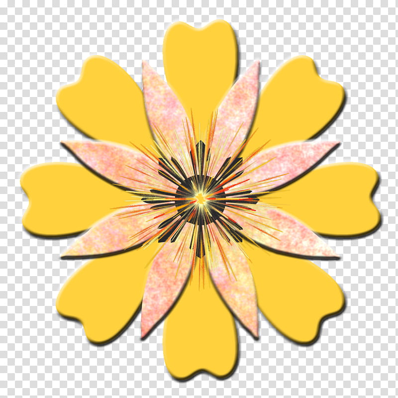 Good Vibes PSbt JanClark, yellow, black, and pink flower in bloom art transparent background PNG clipart