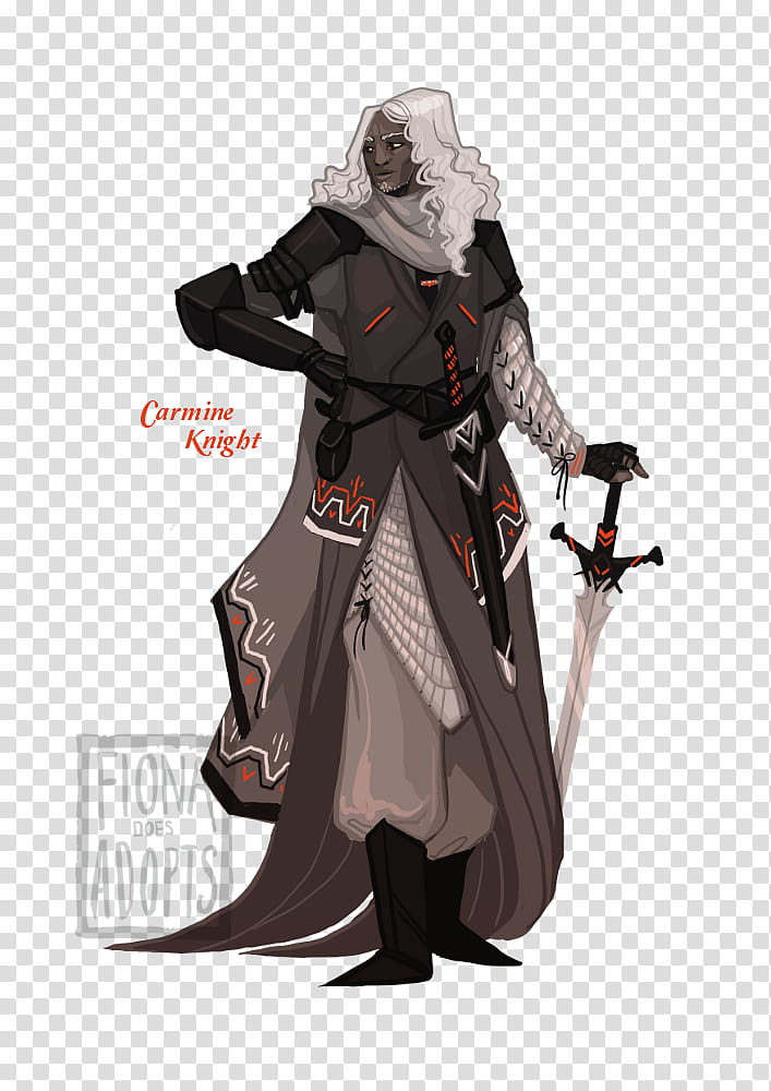 closed Adopt Carmine Knight, man wearing black and gray long-sleeved shirt while holding sword illustration transparent background PNG clipart