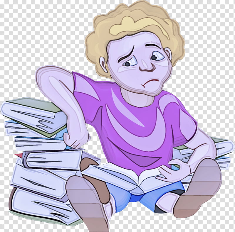 cartoon reading sitting child, Cartoon, Fictional Character transparent background PNG clipart