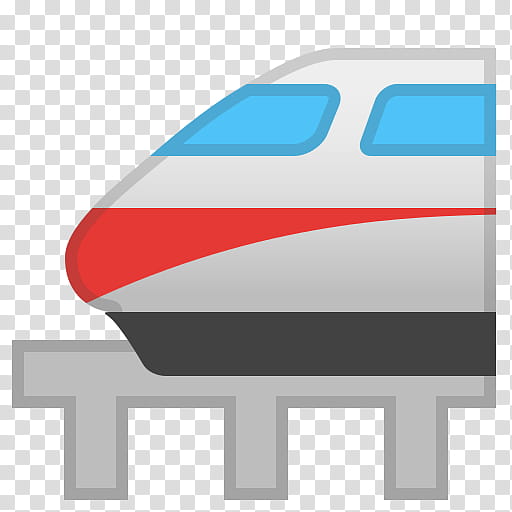 Travel Blue, Monorail, Train, Rail Transport, Emoji, Railway, Track, Noto Fonts transparent background PNG clipart