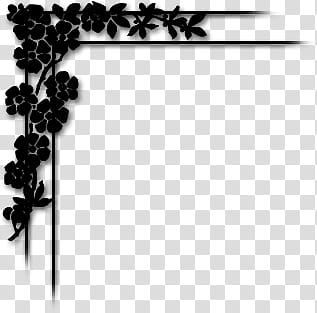 Corners Stamps, black floral corner frame illustration transparent background PNG clipart