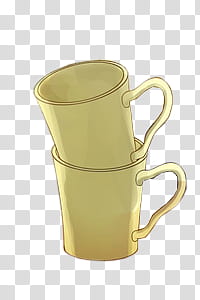 Little, illustration of two yellow mugs transparent background PNG clipart