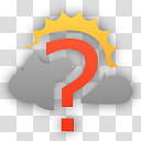 plain weather icons, na, orange and yellow sun behind cloud question mark illustration transparent background PNG clipart