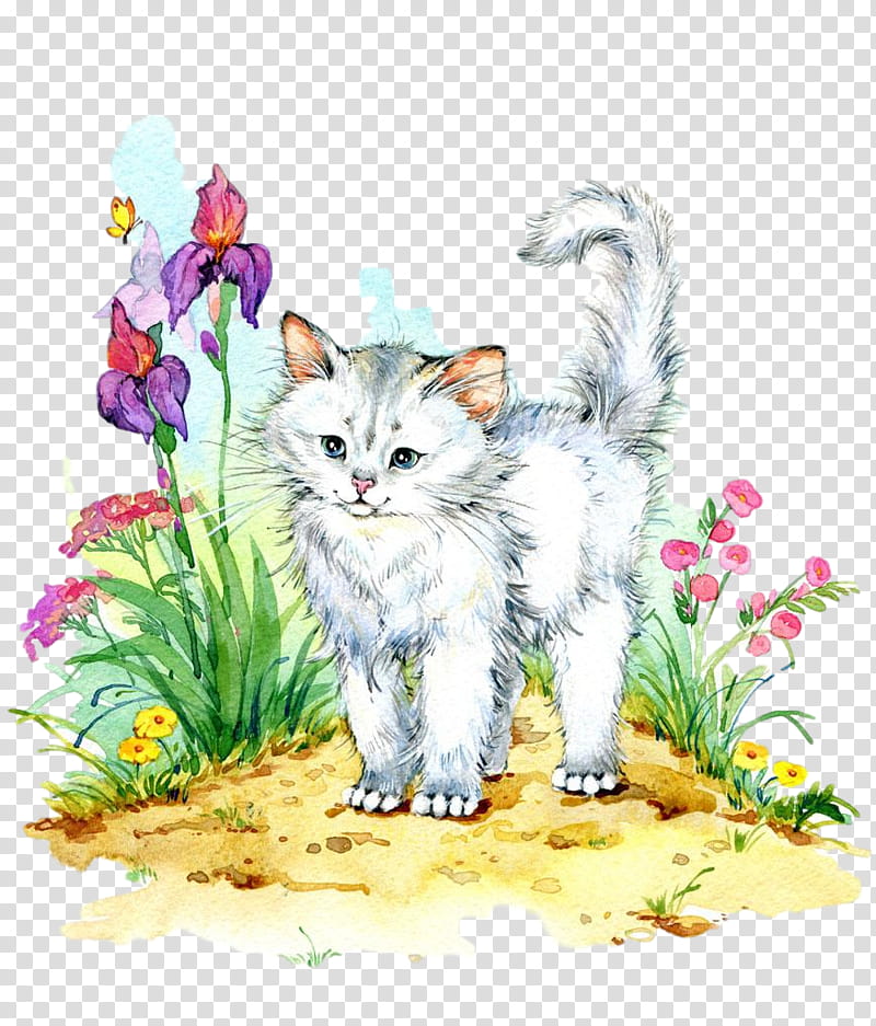cat small to medium-sized cats kitten whiskers plant, Watercolor Cat, Cute Cat, Small To Mediumsized Cats, American Curl transparent background PNG clipart