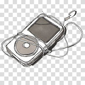 Vintage, music player and earphones illustration transparent background PNG clipart