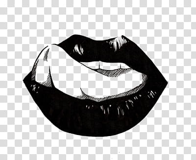 BLACK TUMBLR RESOURCES, lips and tongue transparent background PNG clipart