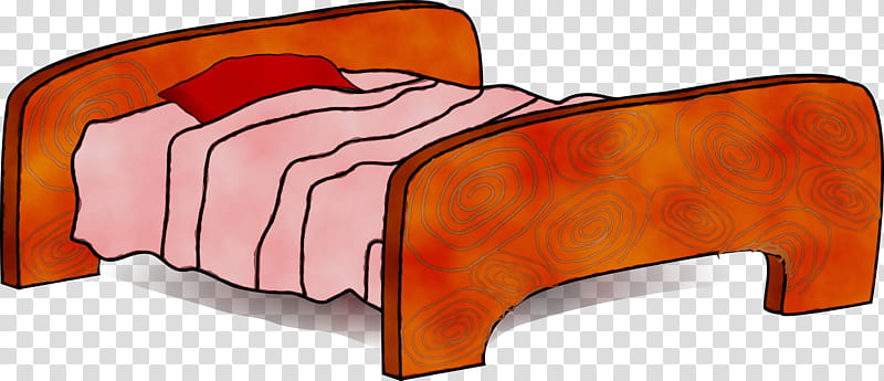 Watercolor Drawing, Paint, Wet Ink, Bed, Bedmaking, Computer Icons, Bed Sheets, Orange transparent background PNG clipart